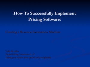 Capital Pricing Consultants LLC - Pricing Software Implementation Presentation